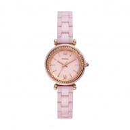 Carlie Mini Three-Hand Pink Ceramic Watch